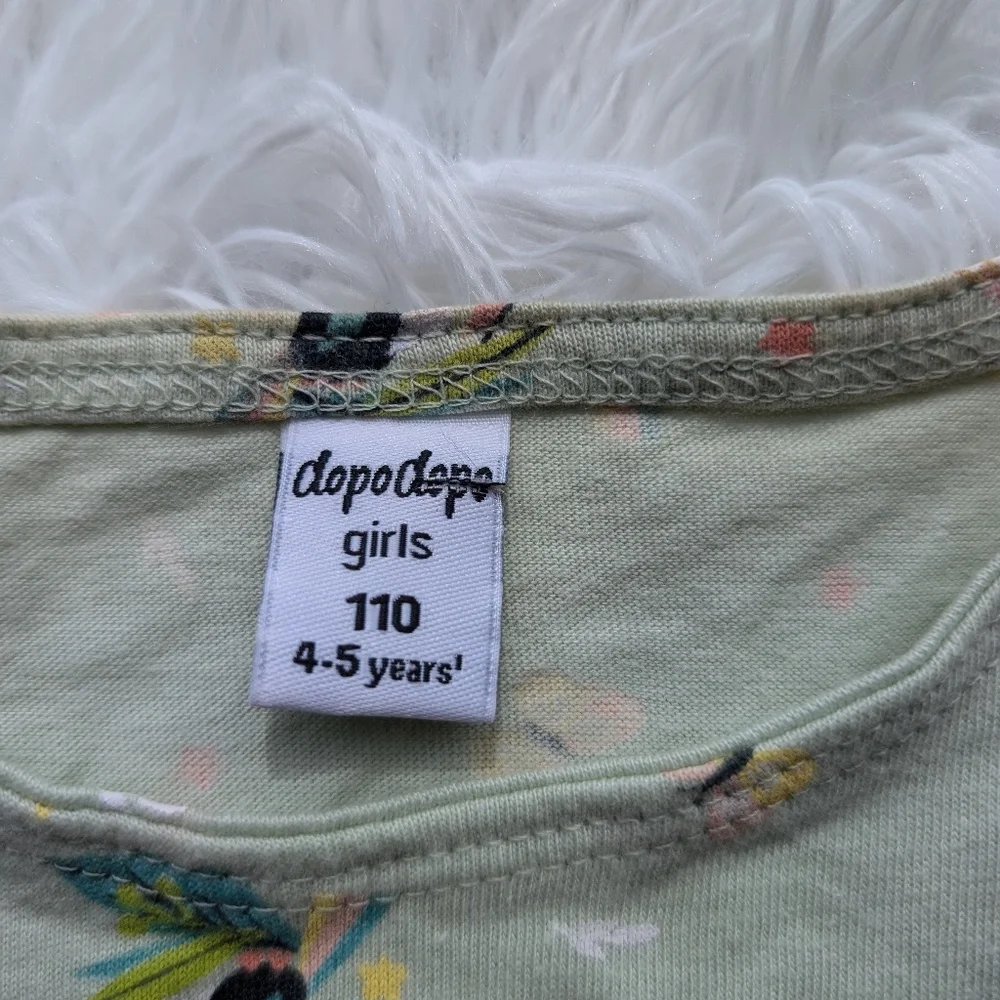 Tropical Vibes Girls’ Summer Dress – Palm & Pineapple Print 4T 7/8 - Picture 5 of 5